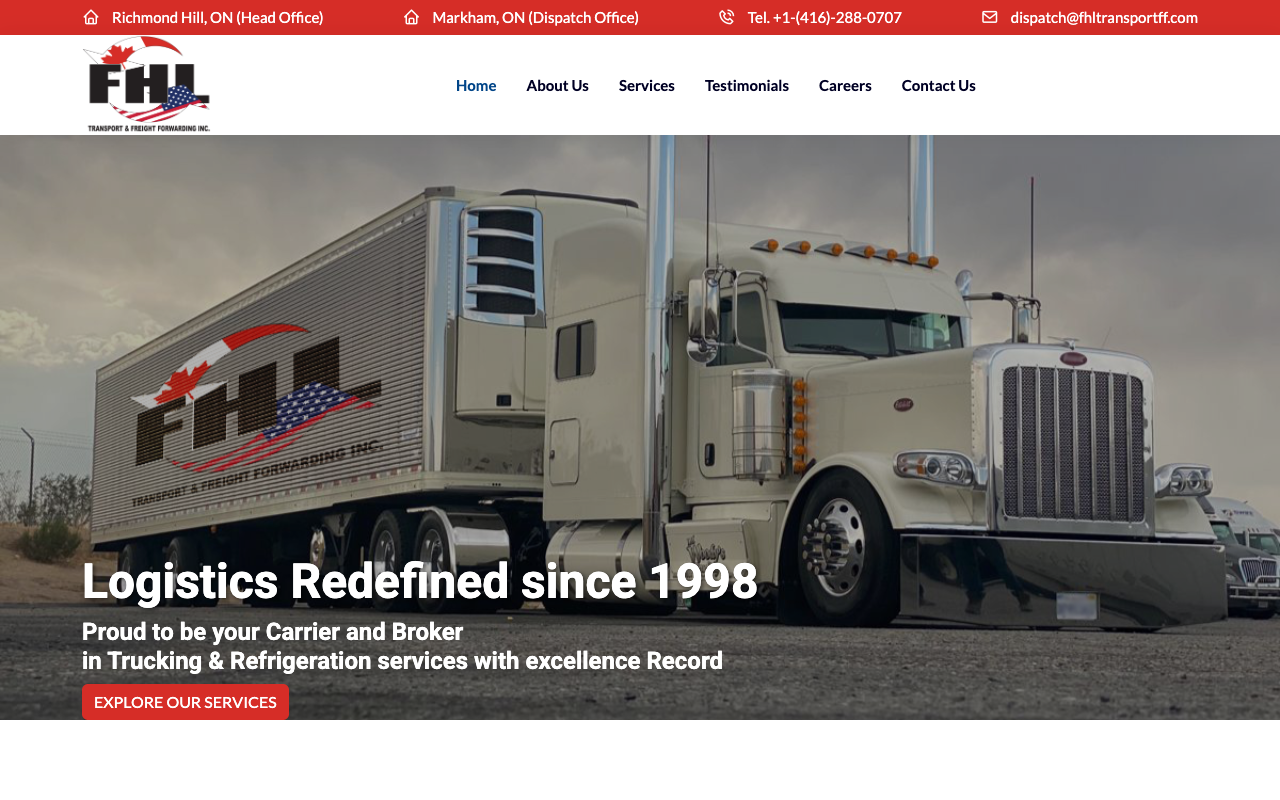 FHL Transport - Logistics Website