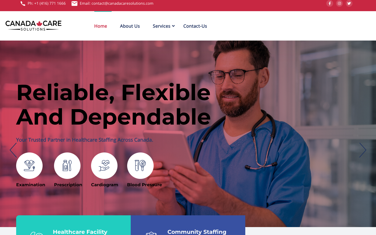 Canada Care Solutions - Healthcare Website